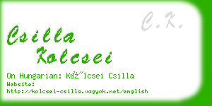 csilla kolcsei business card